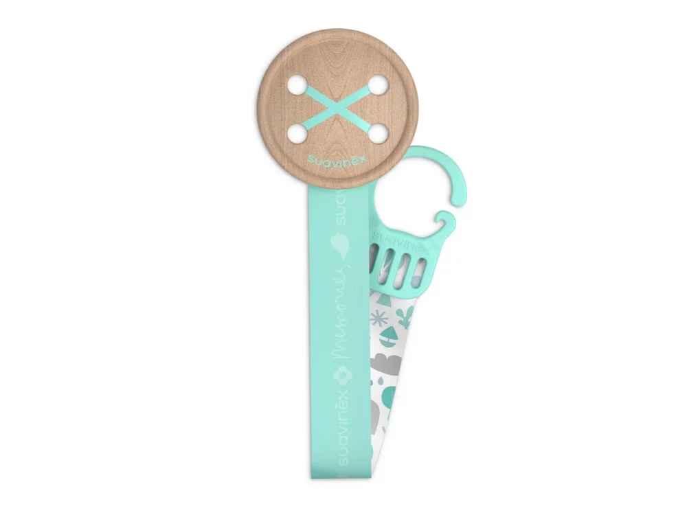 Suavinex Κλιπ Πιπίλας με Κορδέλα Πράσινο 0m+