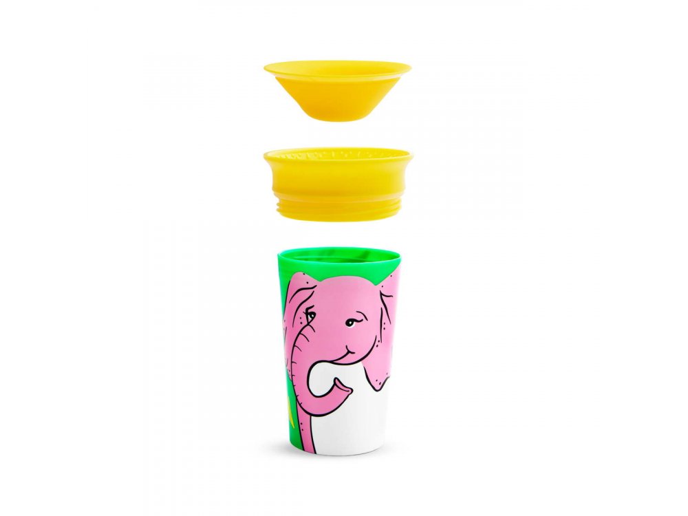 Munchkin Miracle 360° Sippy Cup 12m+ Elephant, Εκπαιδευτικό Κύπελλο-Ποτήρι με καπάκι, 266ml