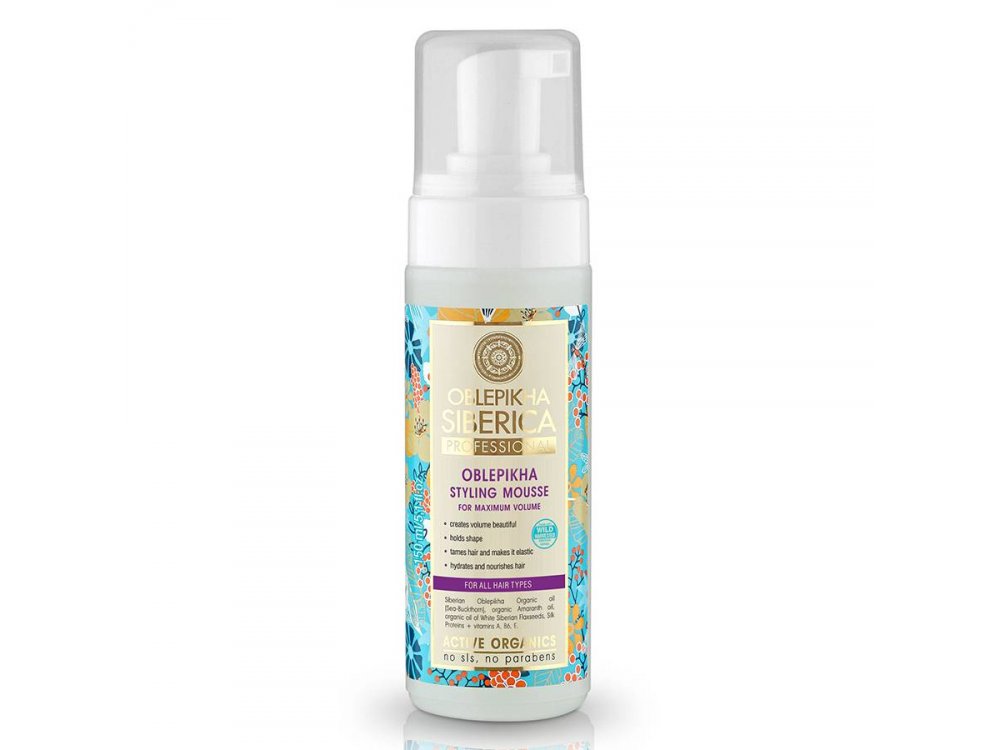 Natura Siberica Οblepikha Styling Mousse, Αφρός Μαλλιών για μέγιστο όγκο, 150ml