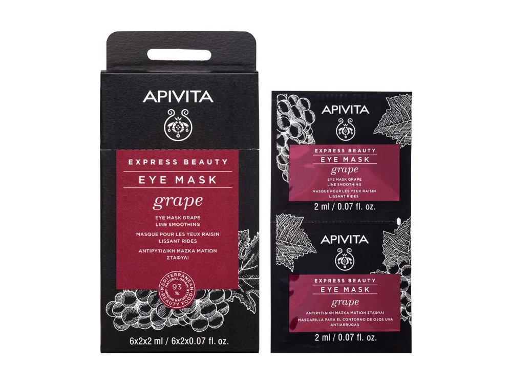Apivita Express Beauty, Αντιρυτιδική Μάσκα Ματιών με Σταφύλι, 2x2ml