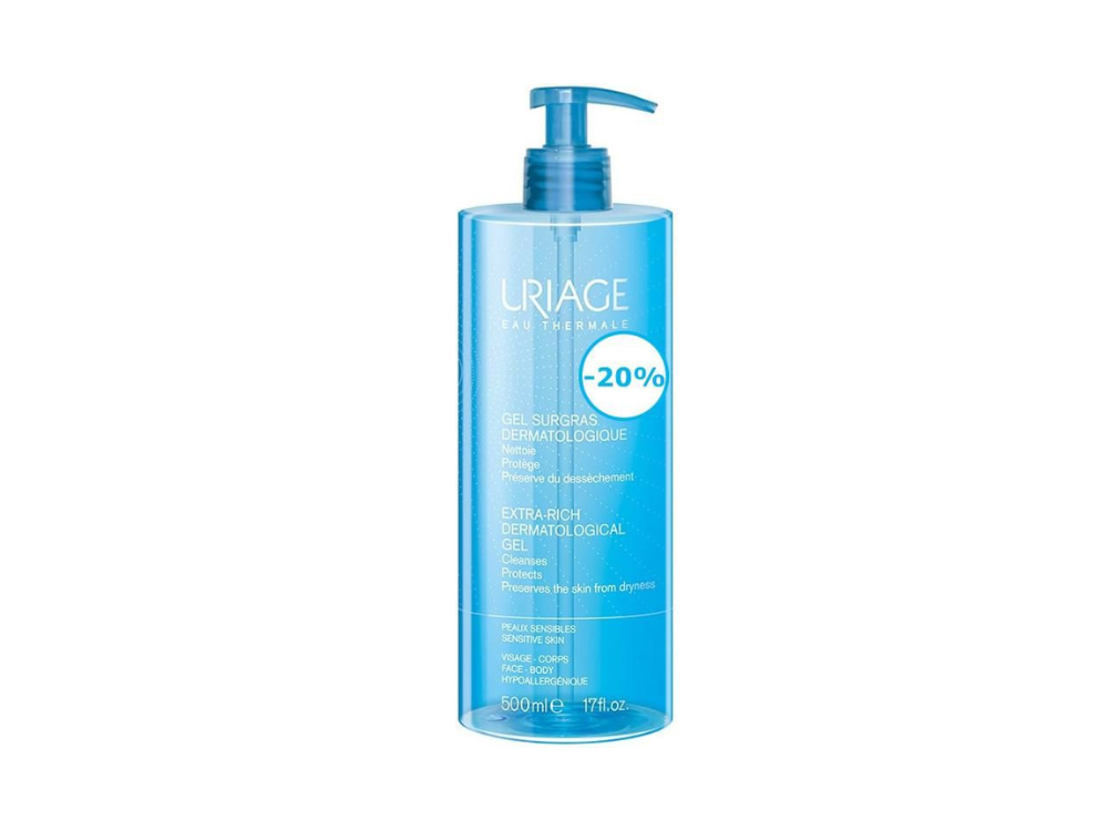 Uriage Promo -20% Extra-Rich Dermatological Gel Τζελ Καθαρισμού για Ευαίσθητες Επιδερμίδες, 500ml