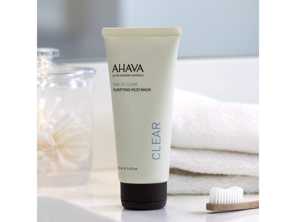 Ahava Time To Clear Purifying Mud Mask, Μάσκα Προσώπου Για Βαθύ Καθαρισμό, 100ml