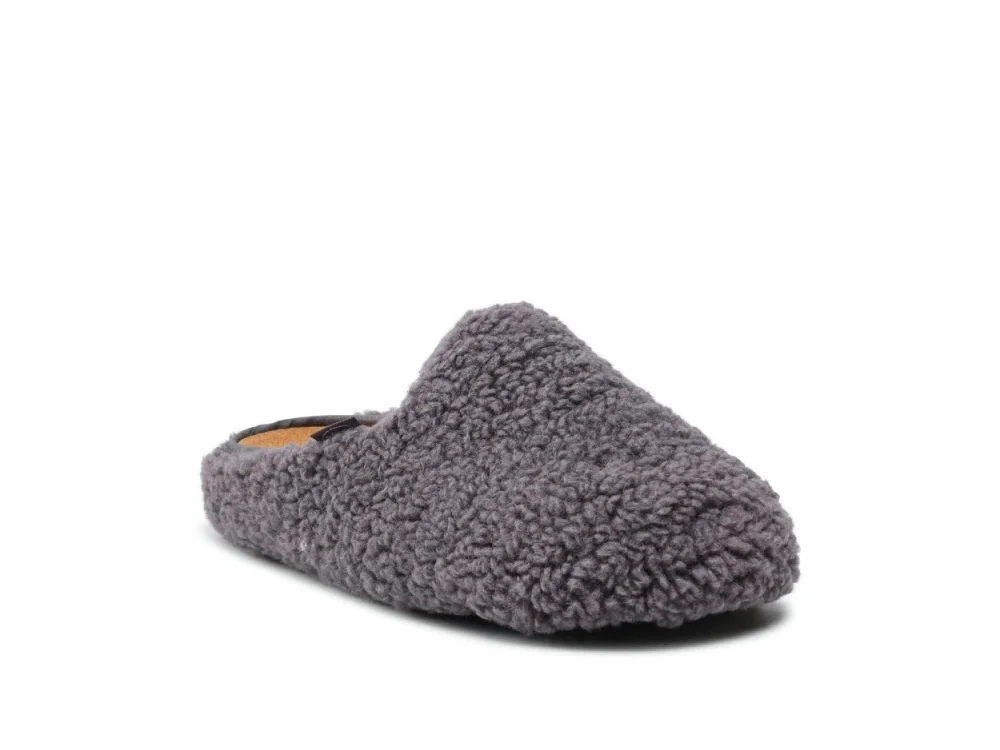 Scholl Maddy Dk Grey Χειμερινές Γυναικείες Παντόφλες με Συνθετική Γούνα, No39
