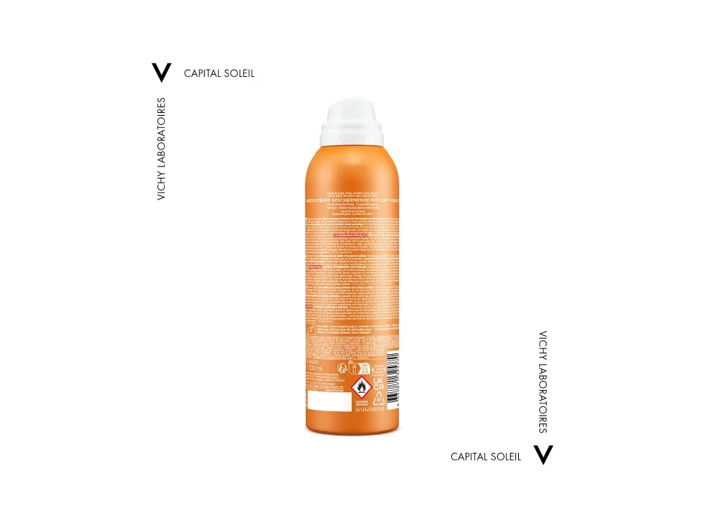 Vichy Capital Soleil Invisible Protective Mist, Ενυδατικό Αόρατο Αντηλιακό Mist SPF50, 200ml