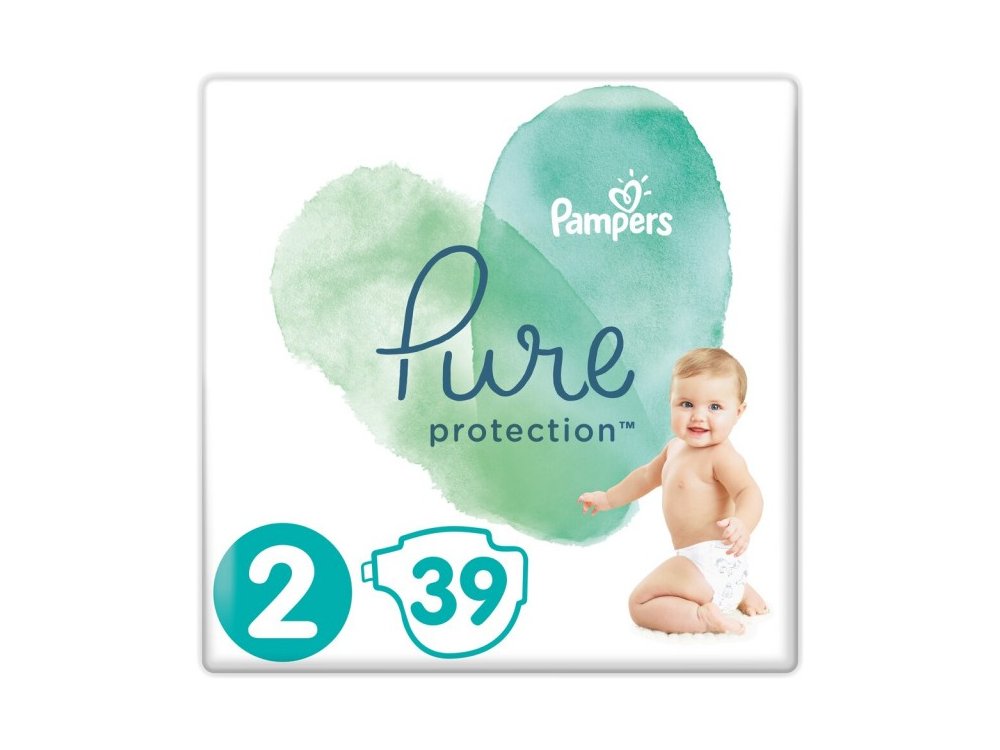 Pampers Pure Protection No.2 (4-8kg) Πάνες, 39τμχ