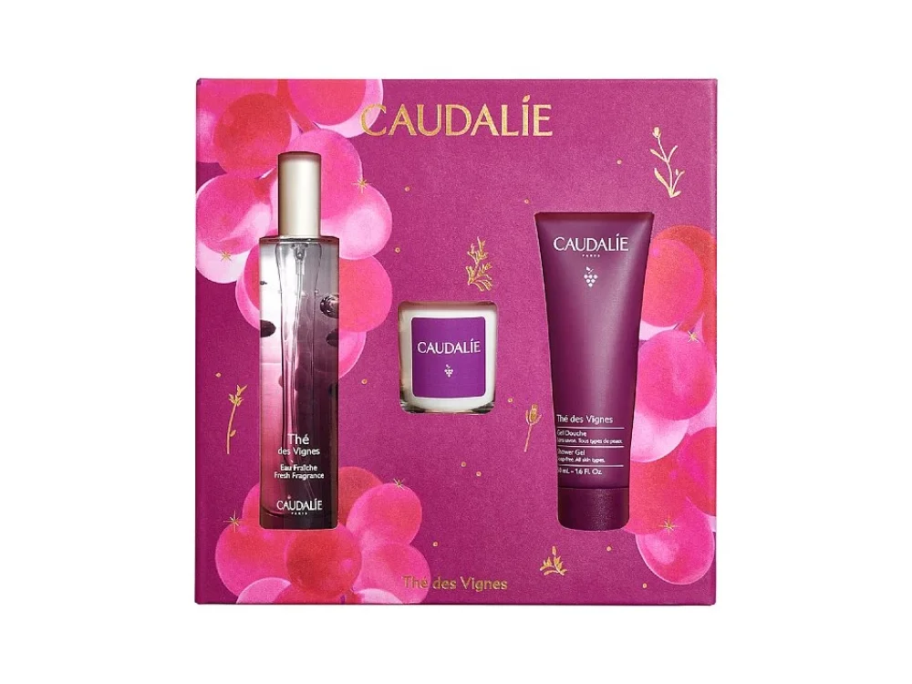 Caudalie X-Mas Des Vignes, Γυναικείο Σετ με Fresh Fragrance Άρωμα 50ml & Αφρόλουτρο 50ml & Scented Κερί 35g