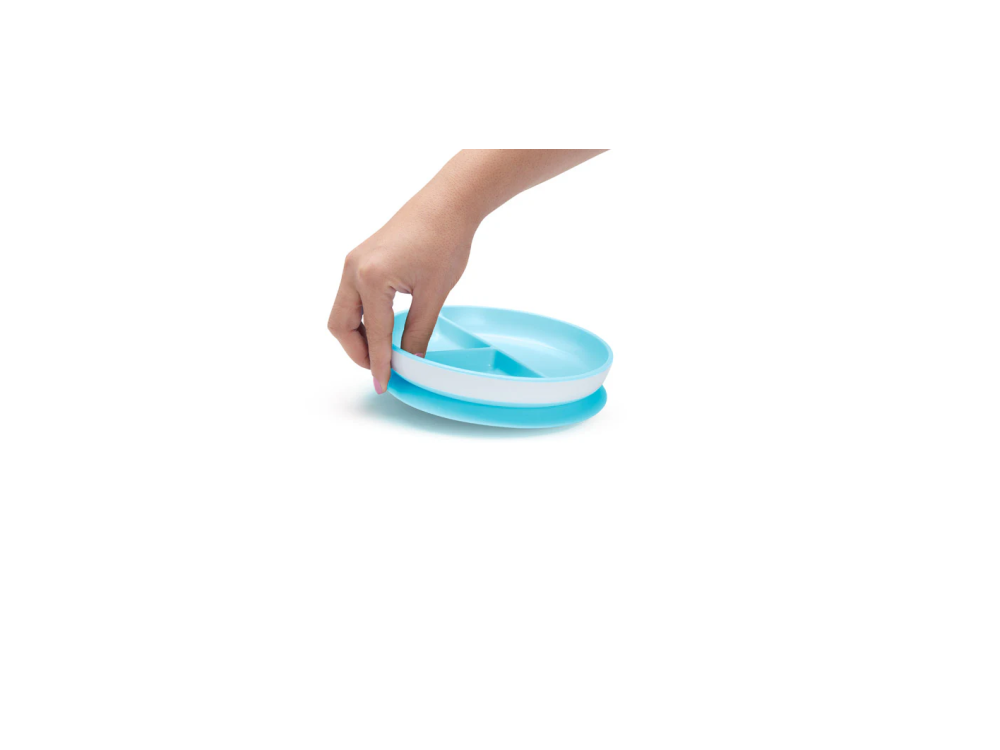Munchkin Παιδικό Πιάτο με Βεντούζα Γαλάζιο, Suction Plate 6m+, 1τμχ