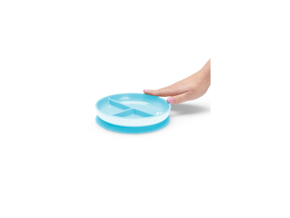 Munchkin Παιδικό Πιάτο με Βεντούζα Γαλάζιο, Suction Plate 6m+, 1τμχ