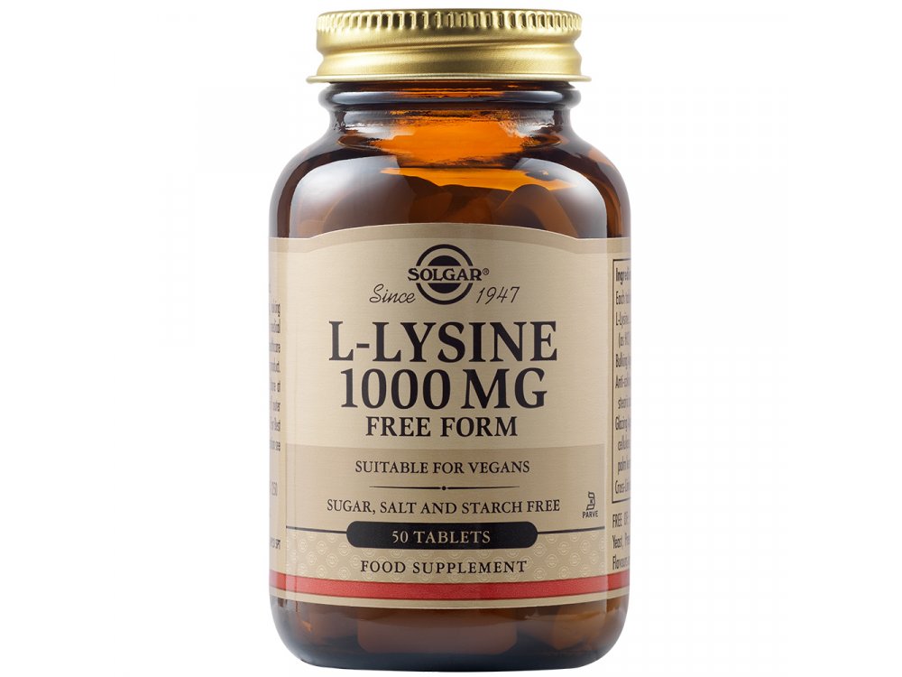 Solgar L-Lysine 1000mg  50Vegs.Tabs