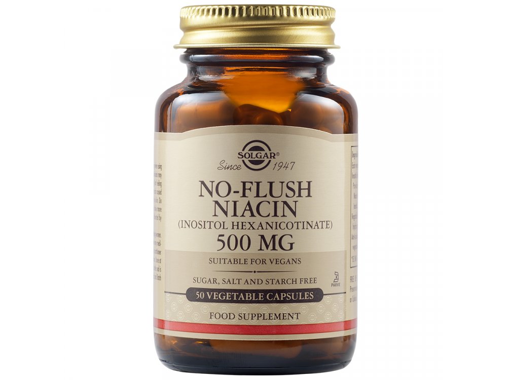 Solgar No Flush Niacin 500mg 50Vegs.Caps