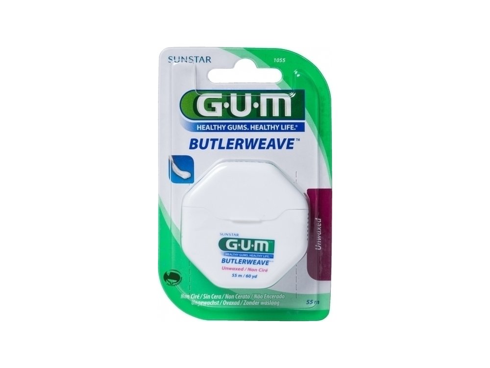 Gum Butlerweave Unwaxed (1055), Οδοντικό Νήμα Μη Κερωμένο, 55m