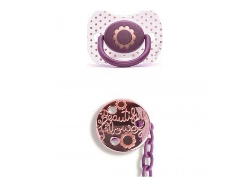 Suavinex Fusion Πιπίλα Σιλικόνης Haute Couture Pink & Κλιπ 4m+