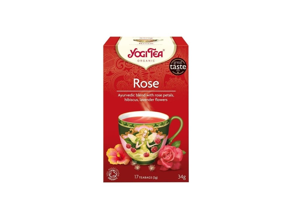 Yogi Tea Rose Aφέψημα Τσαγιού με Τριαντάφυλλο, 17x2.0g
