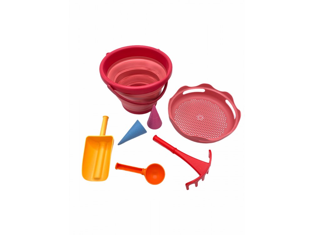 Munchkin 7 in 1 Sandtoys, Κουβαδάκι - Σε Χρώμα Ρόζ, 1τμχ