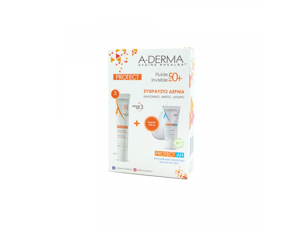 A-Derma Promo Protect Creme Tres Haute Protection SPF50+ 40ml & ΔΩΡΟ Protect AH Lait Reparateur Apres Soleil 100ml