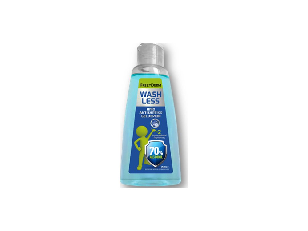 Frezyderm Wash Less Ήπιο Ενυδατικό Αντισηπτικό Gel Χεριών με 70% Αλκοόλη, 175ml
