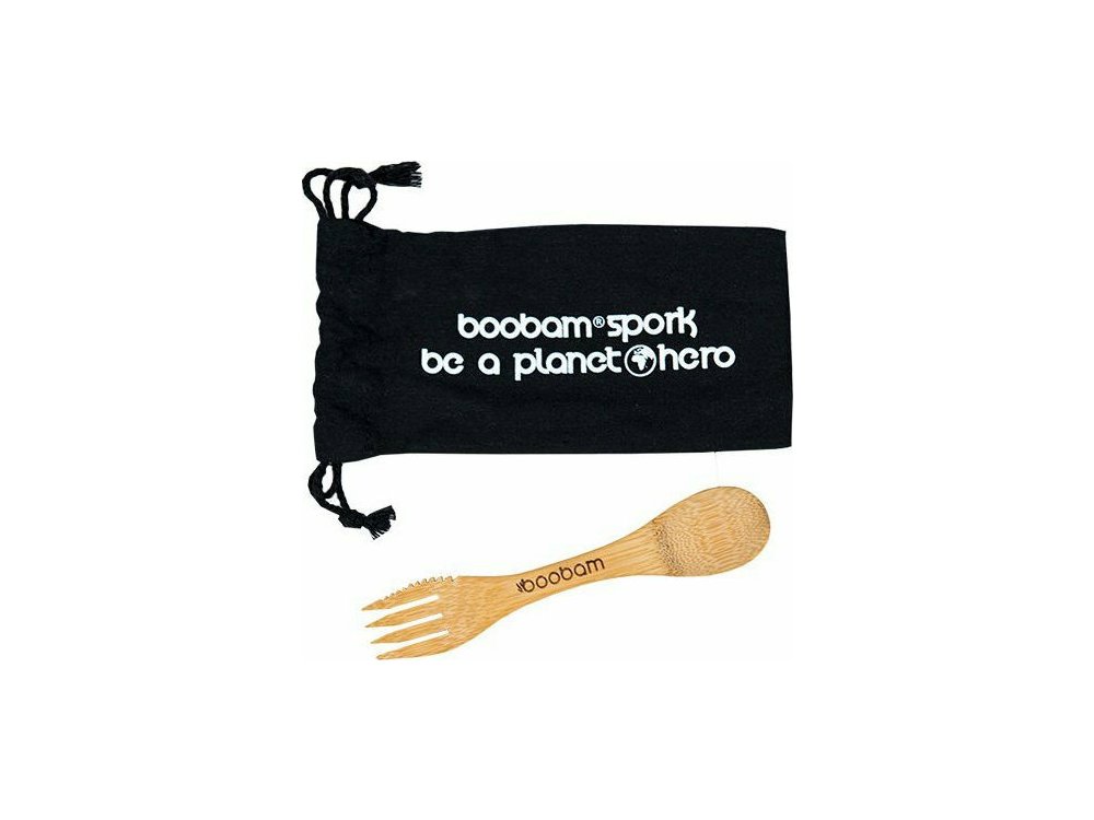 Boobam Συνδυασμός 3σε1 από Πηρούνι-Κουτάλι-Μαχαίρι από Φυσικό Bamboo Υψηλής Ποιότητας