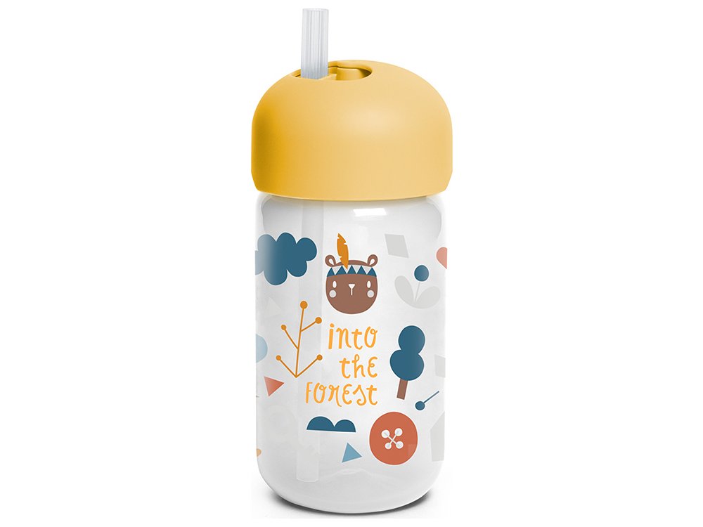 Suavinex Παγούρι με Καλαμάκι Forest Yellow 18m+ 340ml