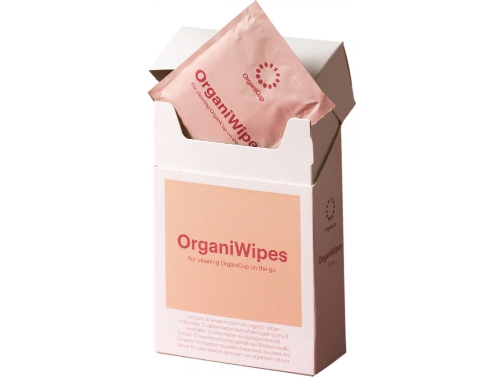 OrganiCup OrganiWipes Μαντηλάκια για τον Καθαρισμό του το Κυπέλλου Περιόδου, 10τμχ