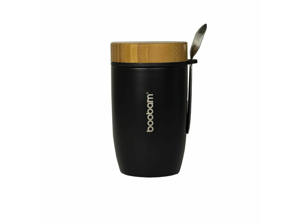 Boobam Food Thermos Inox Δοχείο Φαγητού Θερμός Χρώμα Μαύρο, 500ml