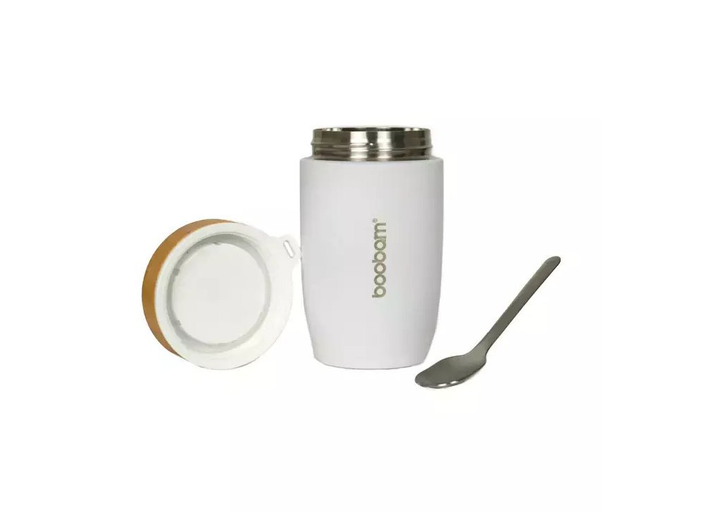 Boobam Food Thermos Inox Δοχείο Φαγητού Θερμός Χρώμα Λευκό, 500ml