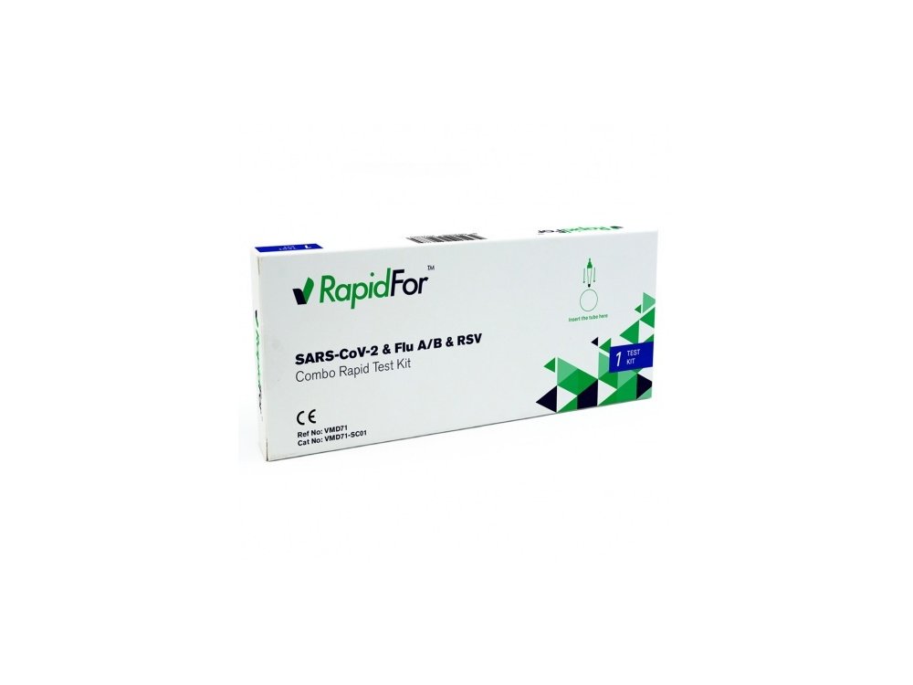 Rapid Test Sars-COV-2/ Flu Ezer Flu A/ Flu B Saliva Rapid Test Διπλό Τεστ Γρίπης & Κορωνοϊού COVID-19, 1τμχ