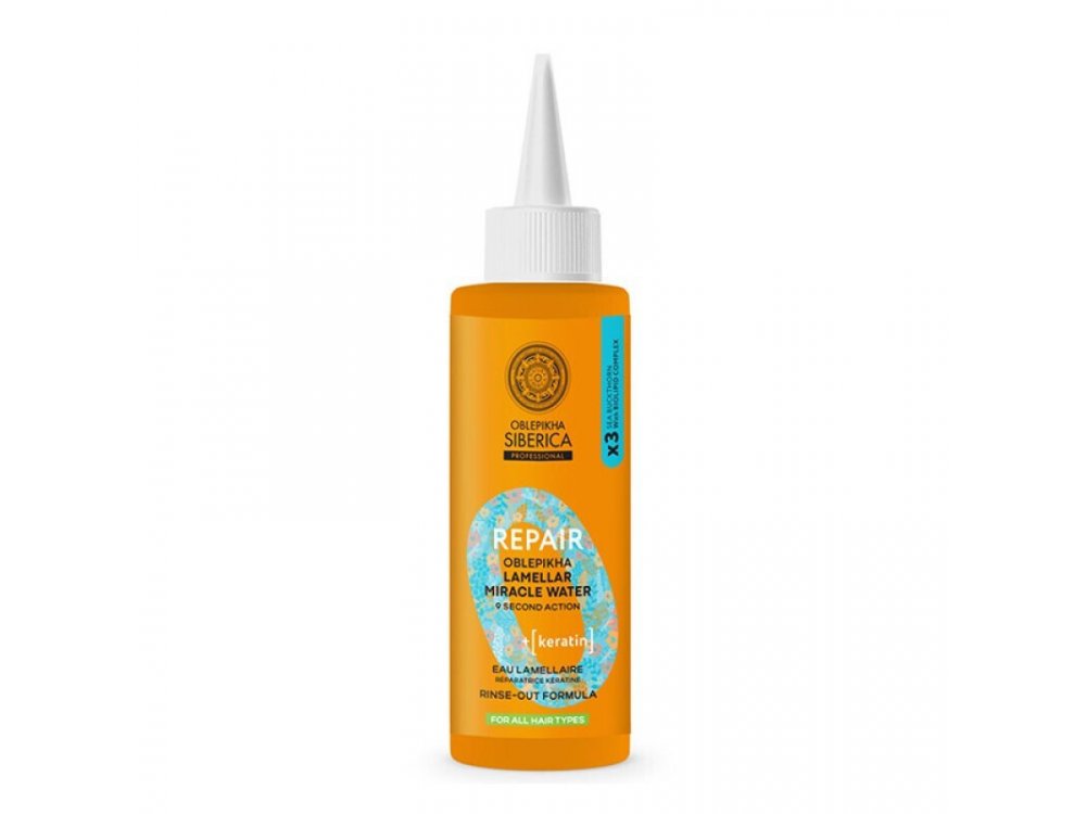 Natura Siberica Oblepikha Repair Lamellar Miracle Water, Αναδόμησης Μαλλιών με Κερατίνη, 200ml
