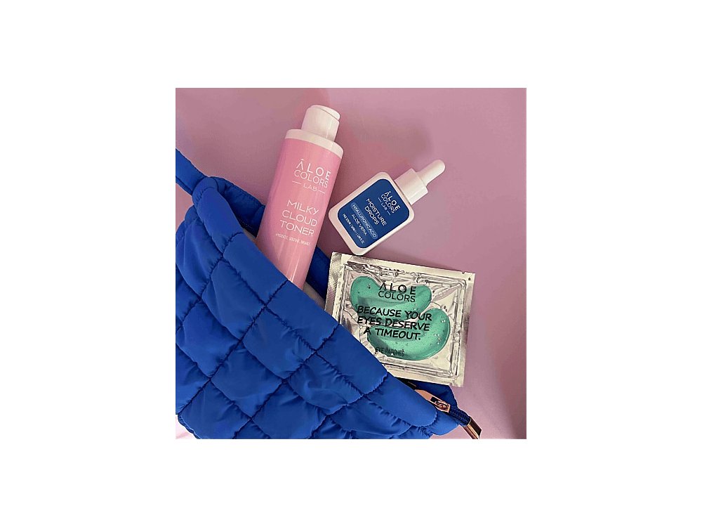 Aloe Colors PROMO 2025 Skincare Bag me Moisture Drops Serum Ενυδατικός Ορός Προσώπου 50ml & Milky Cloud Toner 200ml & Eye Patches 1 Ζεύγος & Δώρο Νεσεσέρ