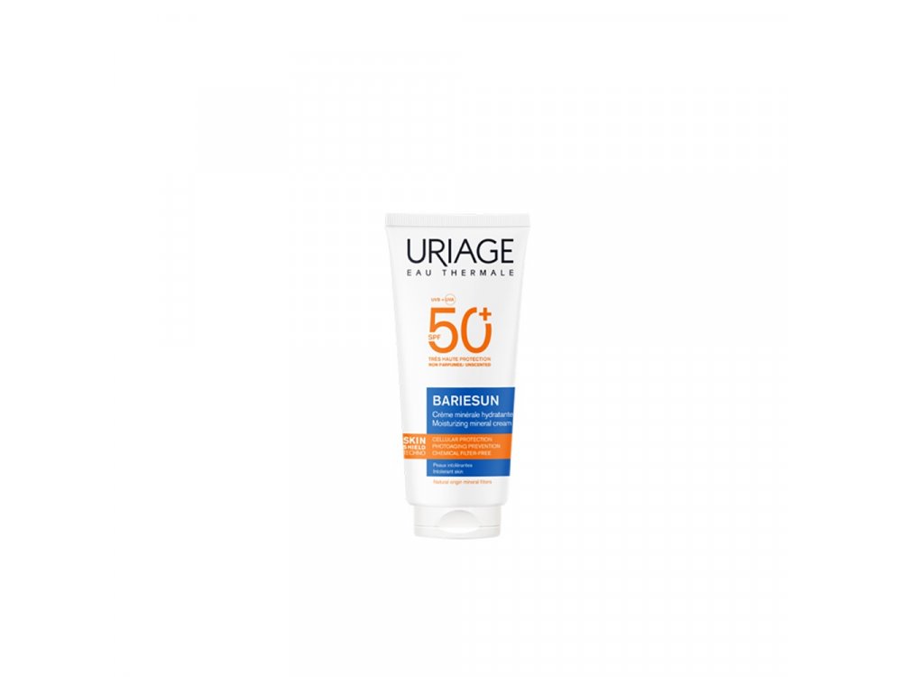Uriage Bariesun Moisturizing Mineral Cream Αντηλιακή Κρέμα Προσώπου για Ευαίσθητα & Δυσανεκτικά Δέρματα SPF50+ 100ml