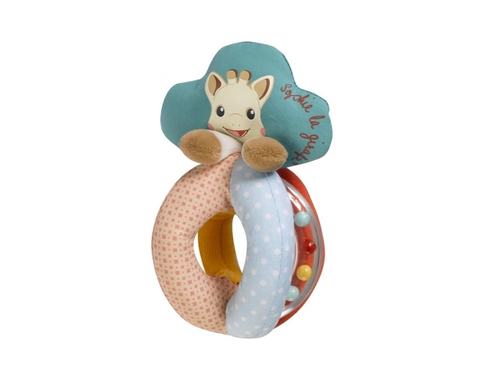 Sophie La Girafe Rattle with Beads, Κουδουνίστρα με πολλαπλά δαχτυλίδια, 1τμχ