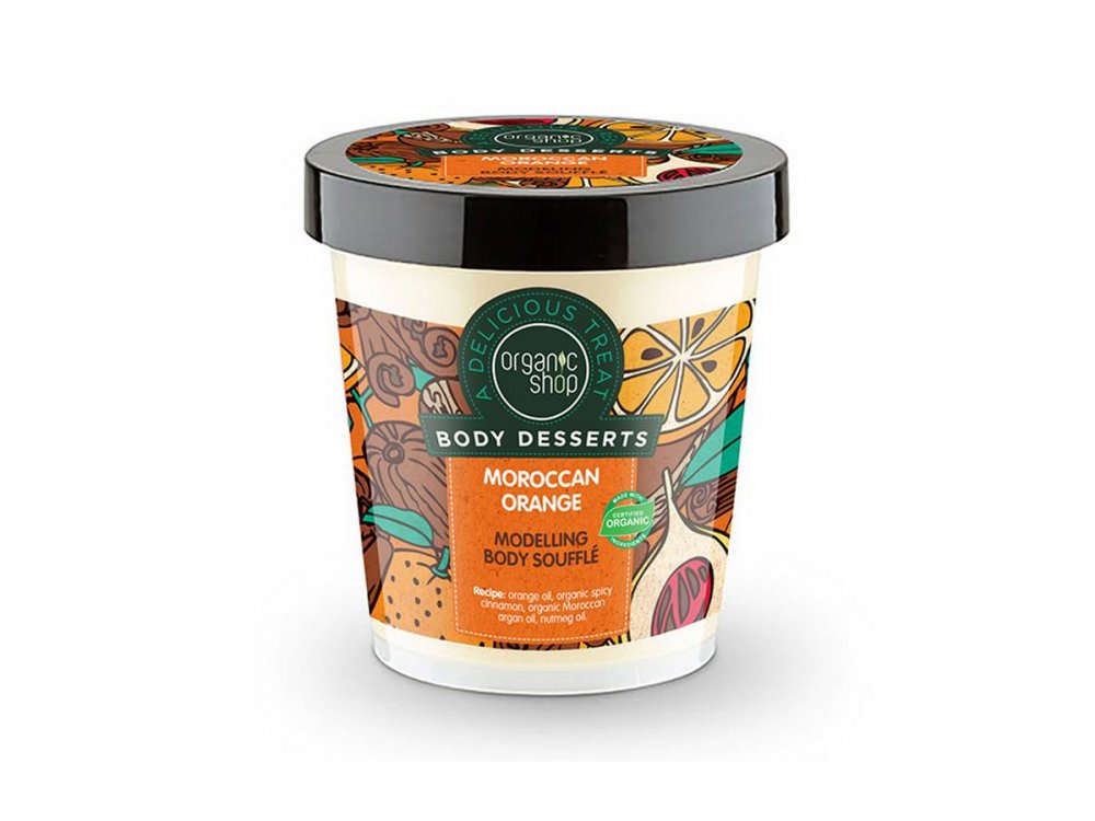 Organic Shop Body Desserts Moroccan Orange, Μαροκινό Πορτοκάλι Σουφλέ Σμίλευσης Σώματος, 450ml