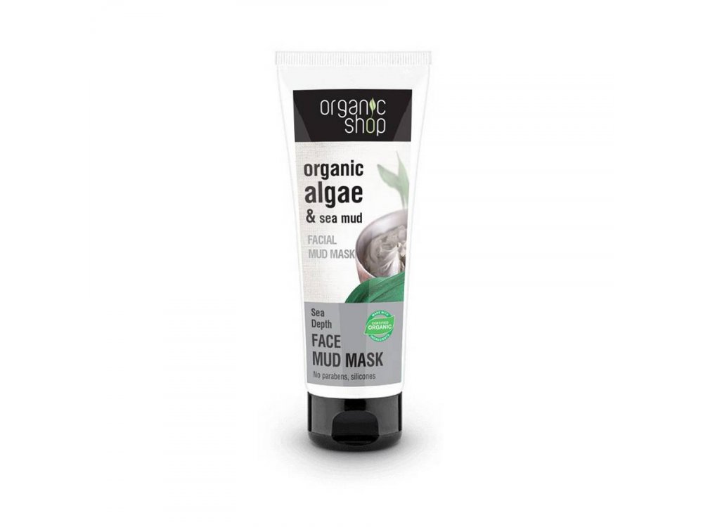 Organic Shop Face Mud Mask Sea Depth, Μάσκα προσώπου Θαλασσινής λάσπης για σύσφιξη των πόρων, 75ml