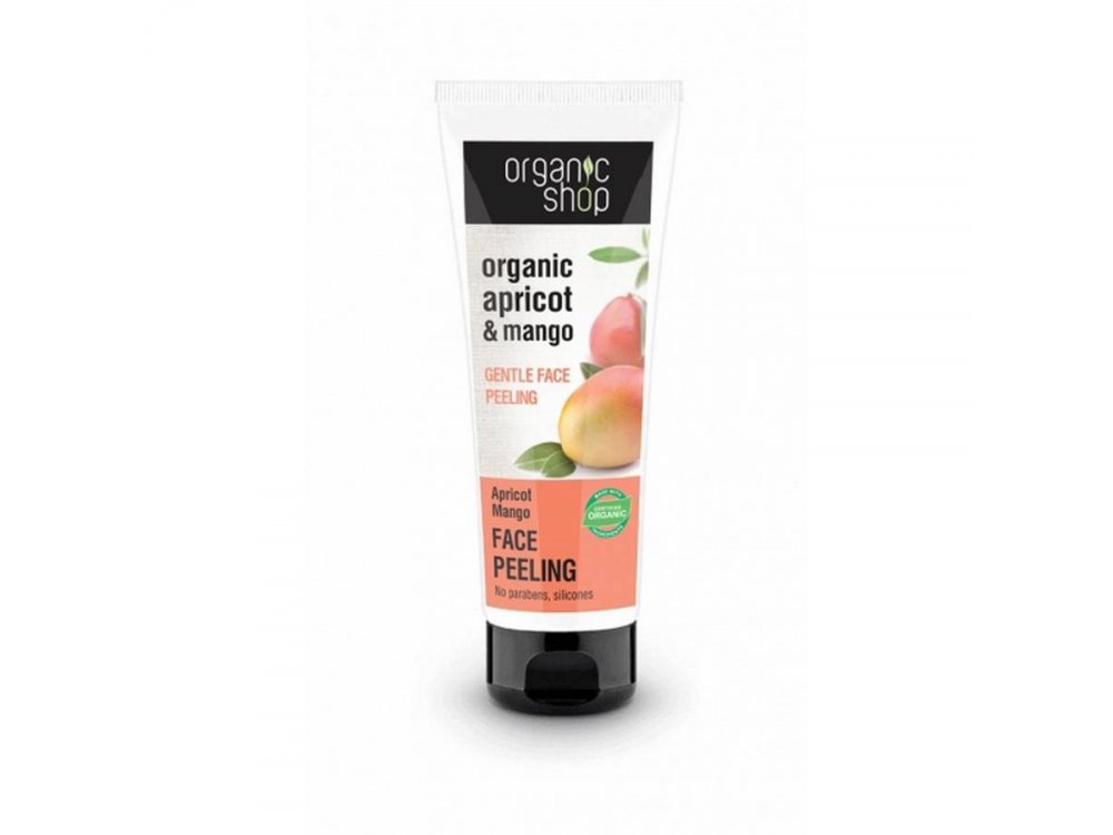 Organic Shop Face Peeling Apricot Mango, Απαλή Καθαριστική Μάσκα Peeling Προσώπου Βερίκοκο και Μάνγκο, 75 ml.