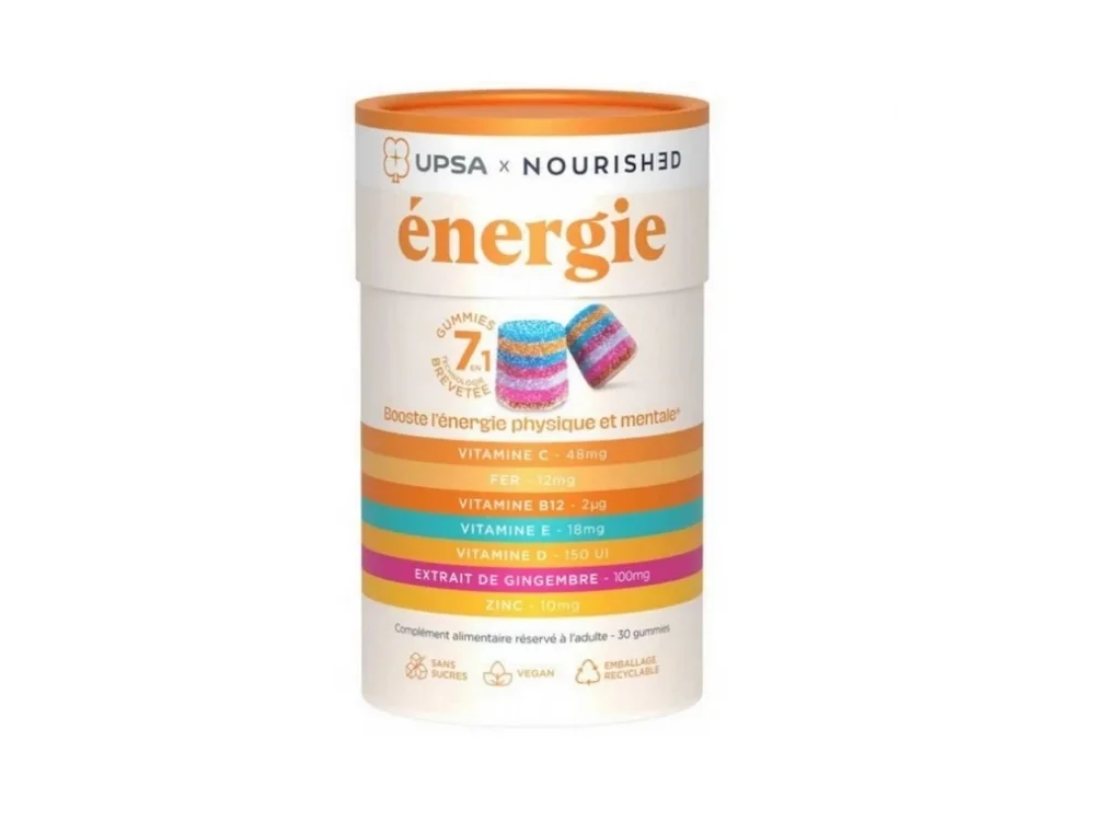 Upsa Nourished Energy Συμπλήρωμα Διατροφής για την Παραγωγή Ενέργειας 30 Ζελεδάκια