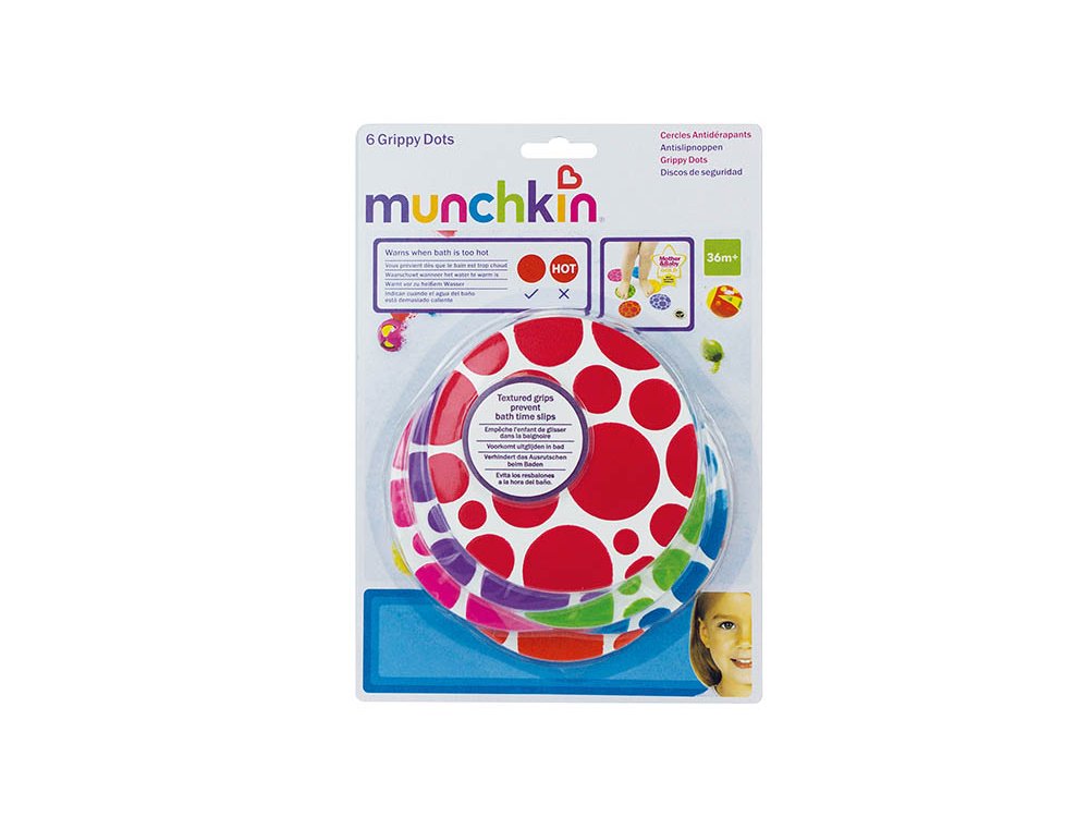 Munchkin 6 Grippy Dots , Αντιολισθητικά Πατάκια Μπάνιου, Σετ 6τμχ