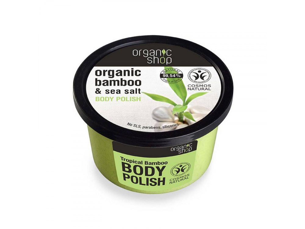 Organic Shop Body polish Tropical Bamboo, Scrub σώματος, Μπαμπού & Θαλασσινό Αλάτι, 250ml