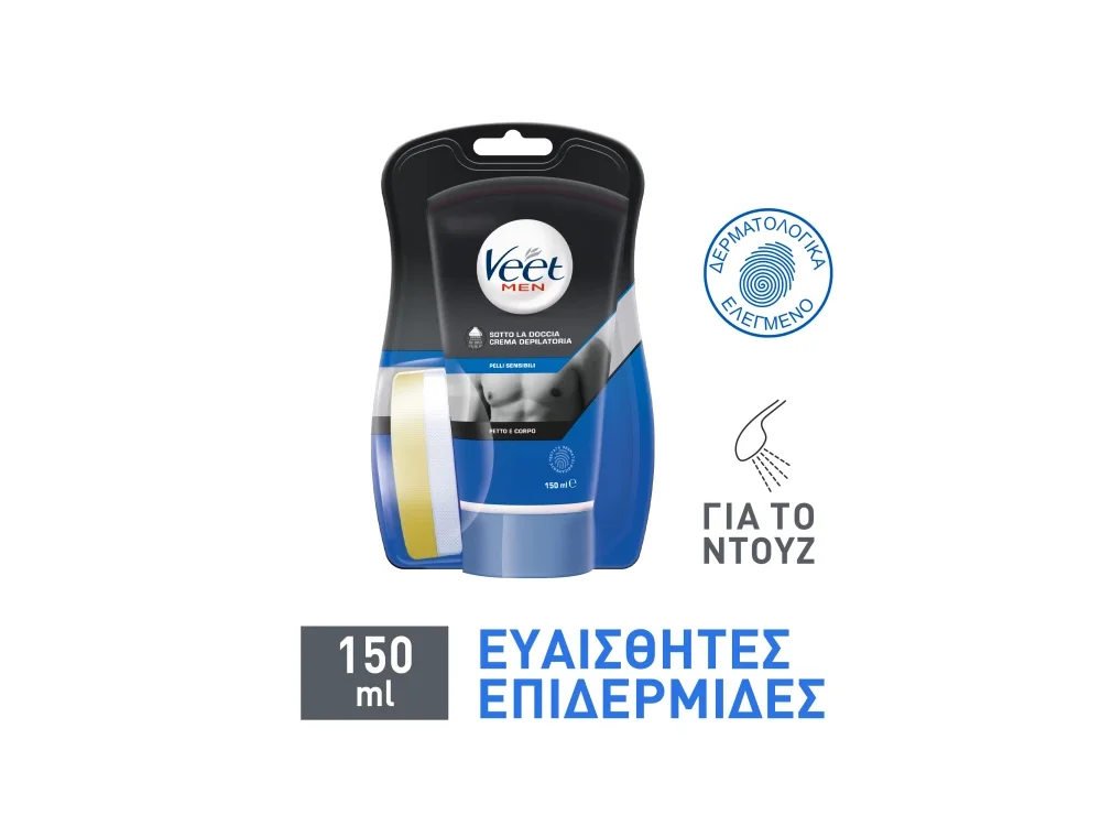 Veet Men Ανδρική Κρέμα Αποτρίχωσης για Χρήση στο Ντους, 150ml