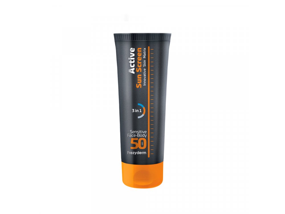 Frezyderm Active Sun Screen Sensitive Face & Body SPF 50+ Aντηλιακή Kρέμα Ευαίσθητου Προσώπου & Σώματος SPF 50+, 150ml