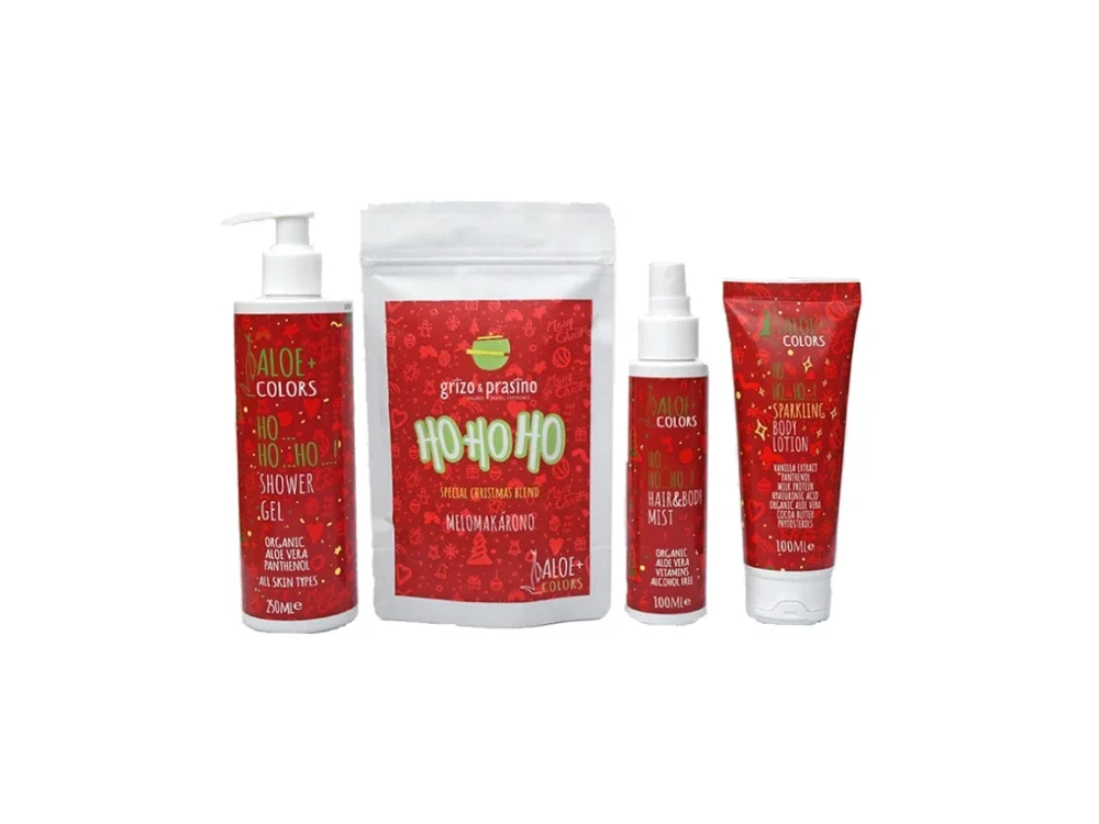 Aloe+Colors Promo Ho Ho Ho Shower Gel 250ml & Hair & Body Mist 100ml & Body Lotion 100ml & ΔΩΡΟ Αρωματικό Τσάι με Μελομακάρονο
