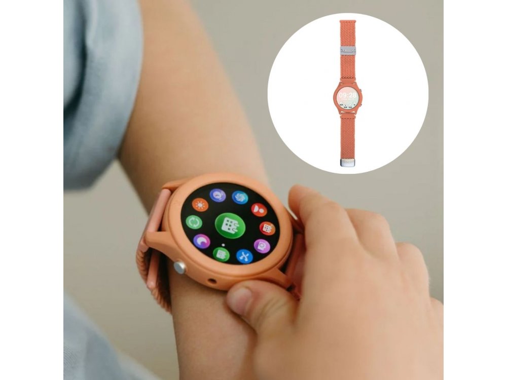 KIDYWOLF: Παιδικό ρολόι Smartwatch με Οθόνη αφής & Επαναφορτιζόμενη μπαταρία - Peach, 1τμχ