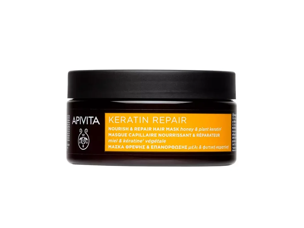Apivita Keratin Repair Nourish & Repair Hair Mask Μάσκα Θρέψης & Επανόρθωσης με Μέλι & Φυτική Κερατίνη για Ξηρά Μαλλιά, 200ml