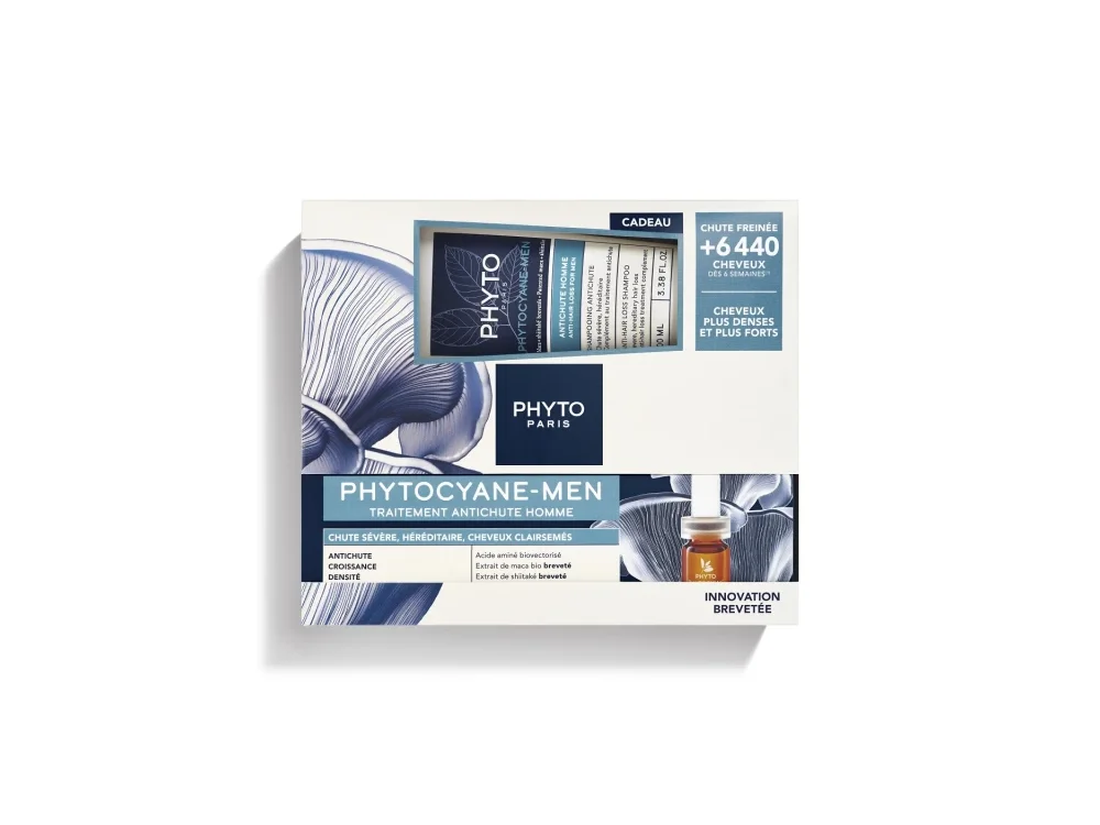 Phyto Promo Phytocyane-Men Anti-Hair Loss Treatment Θεραπεία κατά της Τριχόπτωσης για Άνδρες, 12vials x 3.5ml & Δώρο Anti-Hair Loss Shampoo Σαμπουάν για Άνδρες, 100ml, 1σετ