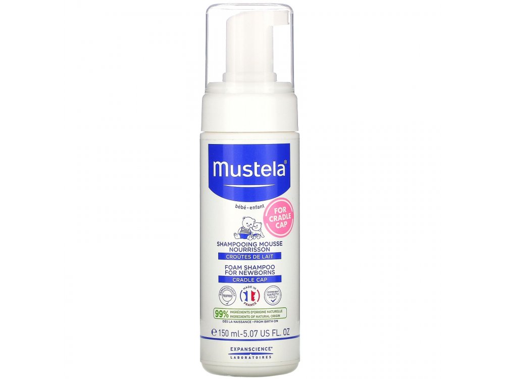 Mustela Foam Shampoo For Newborns, Σαμπουάν σε μορφή Αφρού για τη Νινίδα, 150ml