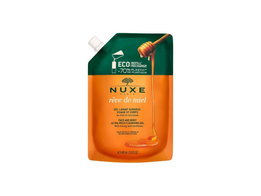 Nuxe Reve De Miel Cleansing Gel, Ανταλλακτικό Αφρόλουτρο Για Πρόσωπο & Σώμα 400ml.