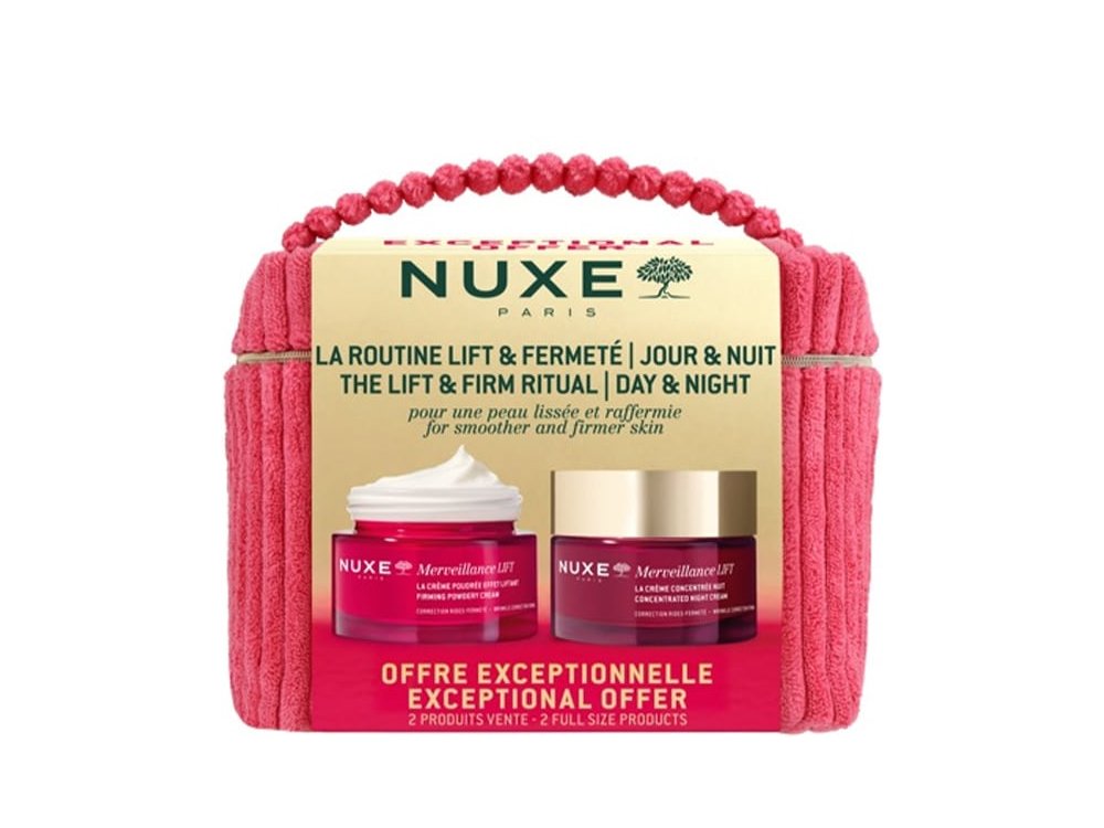 Nuxe The Lift & Firm Ritual Day & Night Promo Merveillance Lift Firming Powdery Cream Συσφικτική Κρέμα Προσώπου, 50ml & Merveillance Lift Nuit Cream Συμπυκνωμένη Κρέμα Νύχτας, 50ml & Νεσεσέρ, 1σετ