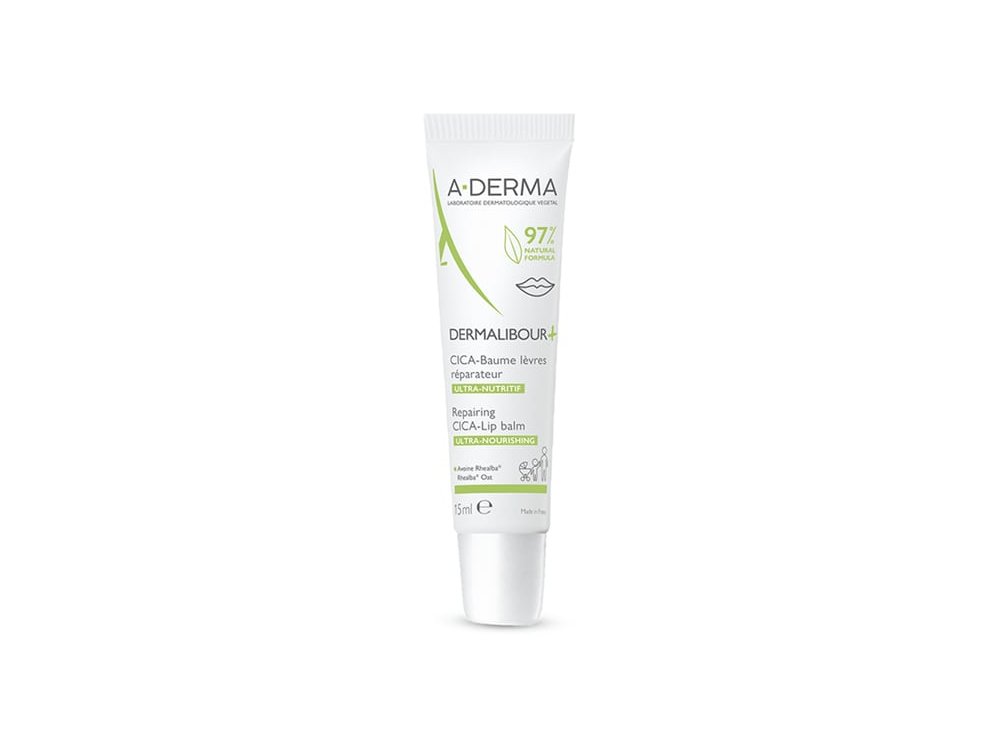 A-Derma Dermalibour+ Repairing Cica-Lip Balm Βάλσαμο Χειλιών για Σκασμένα & Ξηρά Χείλη, 15ml