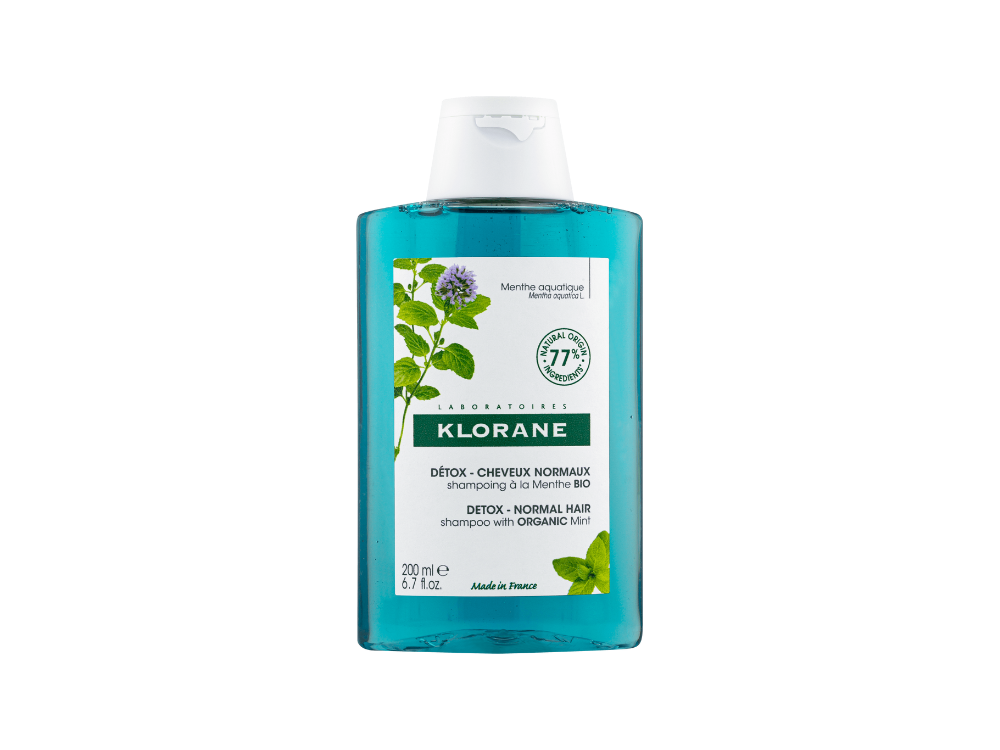 Klorane Detox Shampoo, Σαμπουάν Αποτοξίνωσης με Βιολογική Υδάτινη Μέντα για Κανονικά Μαλλιά, 200ml