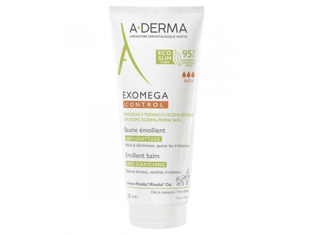A-Derma Exomega Control, Μαλακτικό Βάλσαμο Κατά του Αισθήματος Κνησμού, 200ml