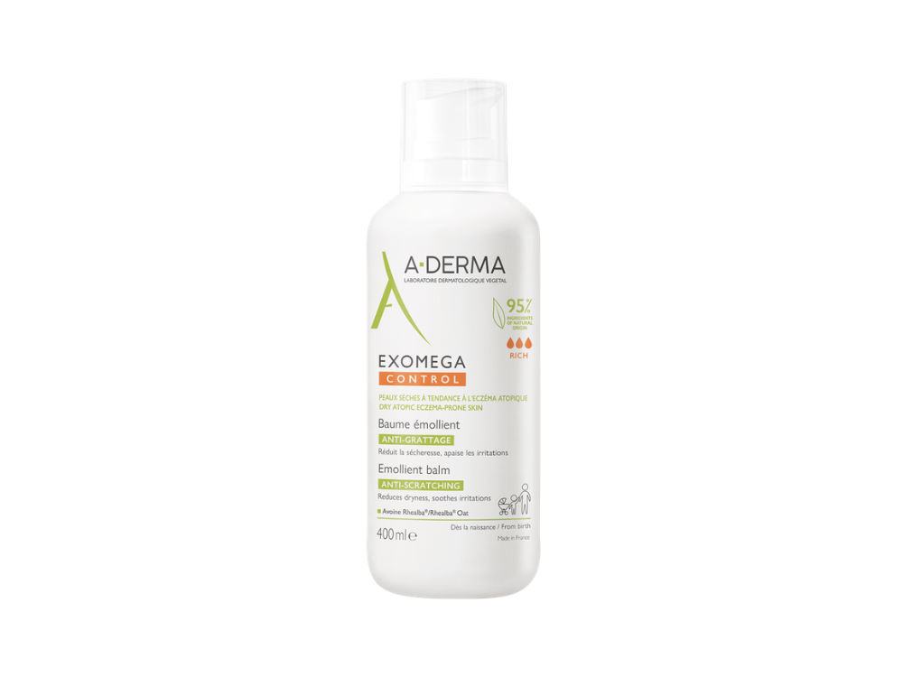 A-Derma Exomega Control Baume Emollient Rich, Μαλακτικό Βάλσαμο Κατά του Κνησμού, 400ml