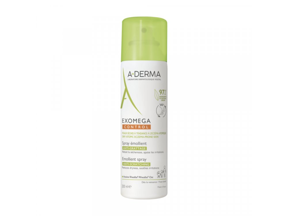 A-Derma Exomega Control Emolient Anti-Scratching Spray, Μαλακτικό Σπρέι Κατά του Αισθήματος Κνησμού, 200ml